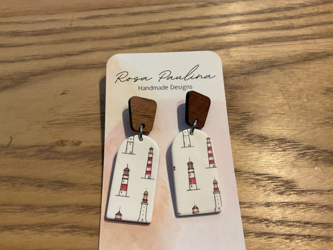 Earrings multiple Lighthouses wood