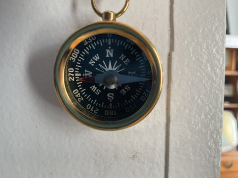 Compass with cord necklace
