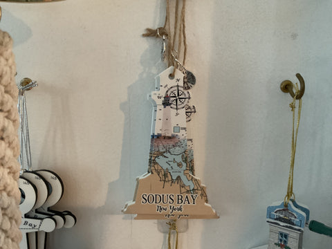 Ornament - Sodus Bay Map with Outer Light
