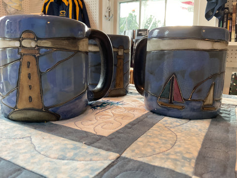 Mug - Lighthouse & Sailboats