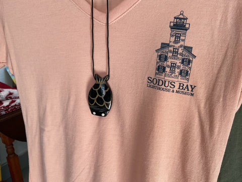 Flat Fish Whistle with cord - Necklace
