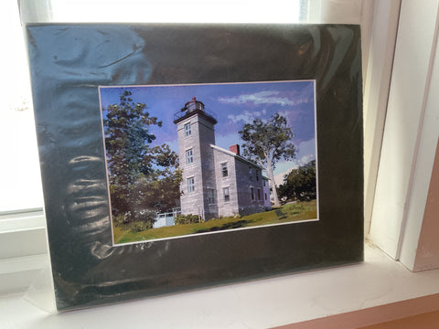 Matted Photo of Lighthouse & Museum