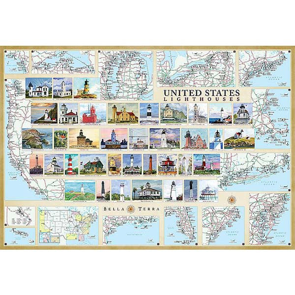 United States Lighthouses Map (Inside)